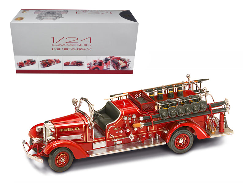 1938 Ahrens Fox VC Fire Engine Truck Red with Accessories 1/24 Diecast Model  by Road Signature