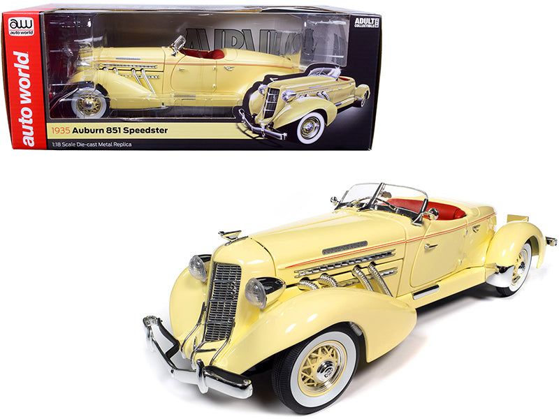 1935 Auburn 851 Speedster Cream with Red Interior 1/18 Diecast