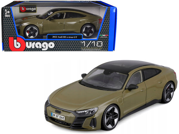 2022 Audi RS e-tron GT Dark Green with Sunroof 1/18 Diecast Model