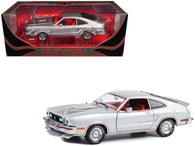 1978 Ford Mustang II King Cobra Silver Metallic with Red and Black Hood Stripes 1/18 Diecast Model Car by Greenlight