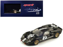 Ford MK 2 #2 Bruce McLaren - Chris Amon "Shelby American" Winner "24 Hours of Le Mans" (1966) with Acrylic Display Case 1/18 Model Car by Spark