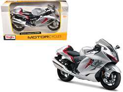 2022 Suzuki Hayabusa Silver Metallic 1/12 Diecast Motorcycle Model by Maisto