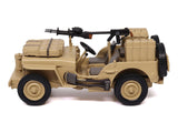 British SAS 1/4-Ton Willys Jeep with Vickers K Machine Gun Desert Sand "British Royal Army" 1/43 Diecast Model by Militaria Die Cast