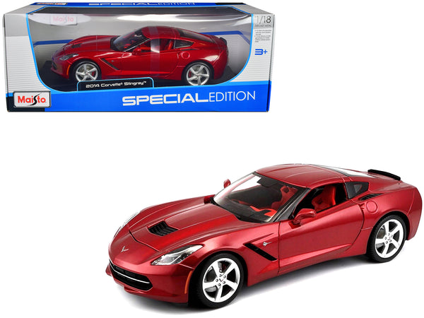 2014 Chevrolet Corvette C7 Stingray Metallic Red 1/18 Diecast Model Car by Maisto