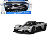 Aston Martin Valkyrie Silver Metallic with Matte Black Top "Special Edition" Series 1/18 Diecast Model Car by Maisto