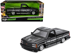 1993 Chevrolet 454 SS Pickup Truck Black with Graphics "Lowriders" "Maisto Design" Series 1/24 Diecast Model by Maisto