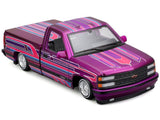 1993 Chevrolet 454 SS Pickup Truck Purple Metallic with Graphics "Lowriders" "Maisto Design" Series 1/24 Diecast Model by Maisto