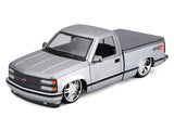 1993 Chevrolet 454 SS Pickup Truck Silver Metallic and Gray "Lowriders" "Maisto Design" Series 1/24 Diecast Model by Maisto