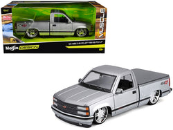 1993 Chevrolet 454 SS Pickup Truck Silver Metallic and Gray "Lowriders" "Maisto Design" Series 1/24 Diecast Model by Maisto