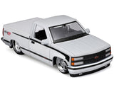 1993 Chevrolet 454 SS Pickup Truck White with Black Stripes "Lowriders" "Maisto Design" Series 1/24 Diecast Model by Maisto