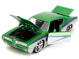 1969 Pontiac GTO Judge Green Metallic and Silver with Stripes "Bigtime Muscle" Series 1/24 Diecast Model Car by Jada