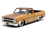 1985 Chevrolet C-10 Pickup Truck Yellow with Brown Top (Rusted) and JD3 Wheels "Just Trucks" Series 1/24 Diecast Model by Jada