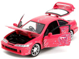 1995 Honda Integra Type R Pink with Graphics "Fast & Furious Remix" Series 1/24 Diecast Model Car by Jada