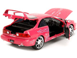 1995 Honda Integra Type R Pink with Graphics "Fast & Furious Remix" Series 1/24 Diecast Model Car by Jada