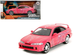 1995 Honda Integra Type R Pink with Graphics "Fast & Furious Remix" Series 1/24 Diecast Model Car by Jada