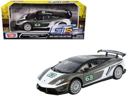 Lamborghini Gallardo LP 560-4 Super Trofeo #63 Gray Metallic and White "GT Racing" Series 1/24 Diecast Model Car by Motormax