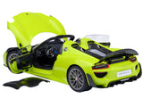 Porsche 918 Spyder "Weissach Package" Acid Green 1/18 Model Car by AUTOart