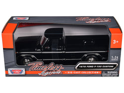 1979 Ford F-150 Custom Pickup Truck Black "Timeless Legends" Series 1/24 Diecast Model by Motormax