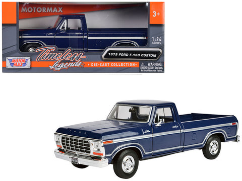 1979 Ford F-150 Pickup Truck Dark Blue 1/24 Diecast Model by Motormax