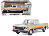 1979 Ford F-150 Custom Pickup Truck Silver Metallic with Side Stripes "American Classics" Series 1/24 Diecast Model by Motormax