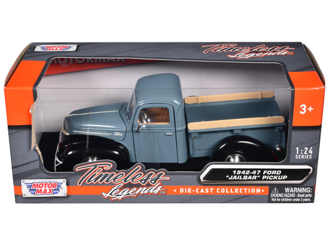 1942-47 Ford "Jailbar" Pickup Truck Blue and Black "Timeless Legends" Series 1/24 Diecast Model by Motormax