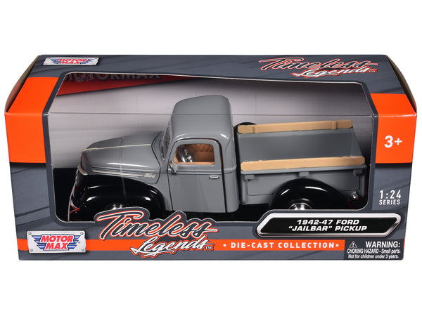 1942-47 Ford "Jailbar" Pickup Truck Gray and Black "Timeless Legends" Series 1/24 Diecast Model by Motormax