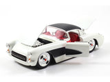 1957 Chevrolet Corvette Satin Cream Metallic with Matte Black Top and Side 1/24 Diecast Model Car by Jada