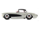 1957 Chevrolet Corvette Satin Cream Metallic with Matte Black Top and Side 1/24 Diecast Model Car by Jada