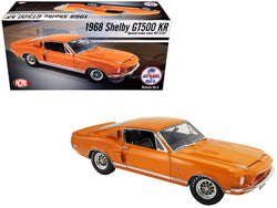 1968 Shelby GT500 KR Orange Metallic (WT Color Code 5107) with White Stripes Limited Edition to 348 pieces Worldwide 1/18 Diecast Model Car by ACME