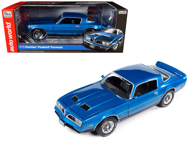 1978 Pontiac Firebird Formula Martinique Blue Metallic "American Muscle" Series 1/18 Diecast Model Car by Autoworld