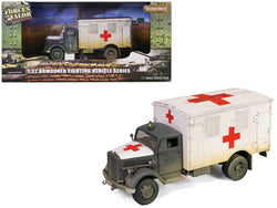 Opel-Blitz Kfz.305 Ambulance Gray and White (Weathered) "German Army" "Armored Fighting Vehicle" Series 1/32 Diecast Model by Forces of Valor