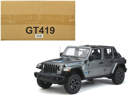 2022 Jeep Wrangler Rubicon 4 XE Gray Metallic 1/18 Model by GT Spirit