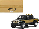 2020 Jeep Gladiator Honcho Pickup Truck Black and Gold 1/18 Model by GT Spirit