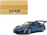 2021 Porsche 911 (991.2) GT2 RS Blue Metallic with Black Stripes 1/18 Model Car by GT Spirit