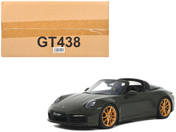 2020 Porsche 992 Targa 4S Dark Green 1/18 Model Car by GT Spirit