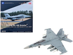 Boeing EA-18G Growler Aircraft "VAQ-142 Gray Wolves USS Gerald R. Ford" (2023) United States Navy "Air Power Series" 1/72 Diecast Model by Hobby Master