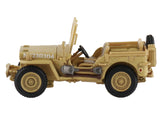 U.S. 1/4 ton Military Vehicle Desert Sand "British 8th Army Gen. Bernard Montgomery Sicily" (1943) Royal Army "Ground Power Series" 1/72 Diecast Model by Hobby Master