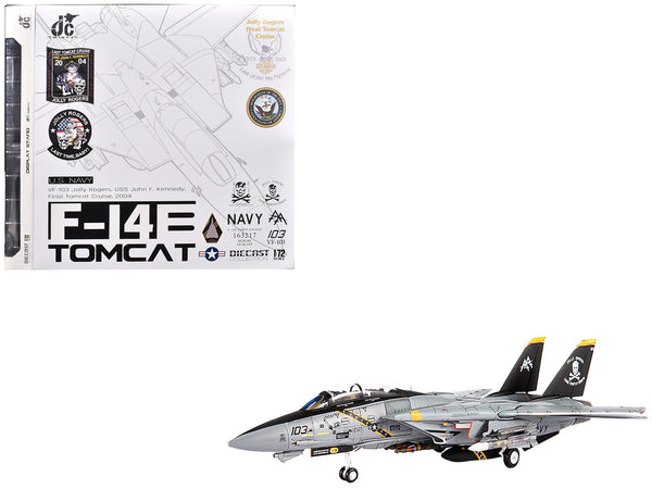 Grumman F-14B Tomcat Fighter Aircraft "VF-103 Jolly Rogers USS John F. Kennedy Final Tomcat Cruise" (2004) United States Navy 1/72 Die Cast Model by JC Wings