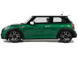 2023 Mini Cooper F56 JCW #74 British Racing Green with White Top and Stripes 1/18 Model Car by Otto Mobile