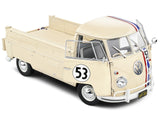 1950 Volkswagen T1 Pickup Truck Racer #53 Cream with Stripes 1/18 Diecast Model by Solido