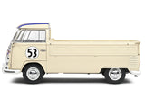 1950 Volkswagen T1 Pickup Truck Racer #53 Cream with Stripes 1/18 Diecast Model by Solido