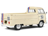 1950 Volkswagen T1 Pickup Truck Racer #53 Cream with Stripes 1/18 Diecast Model by Solido