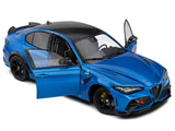 2022 Alfa Romeo Giulia GTA Anodized Blue Metallic with Carbon Top 1/18 Diecast Model Car by Solido