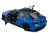 2022 Alfa Romeo Giulia GTA Anodized Blue Metallic with Carbon Top 1/18 Diecast Model Car by Solido