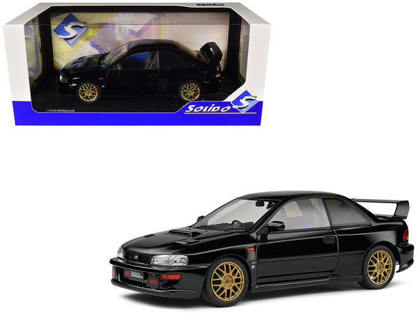 1998 Subaru Impreza 22B RHD (Right Hand Drive) Black with Gold Wheels 1/18 Diecast Model Car by Solido