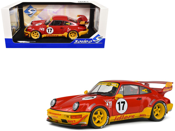 2016 RWB Bodykit (Porsche) #17 "Maty’s Idlers" Red and Yellow with Graphics 1/18 Diecast Model Car by Solido