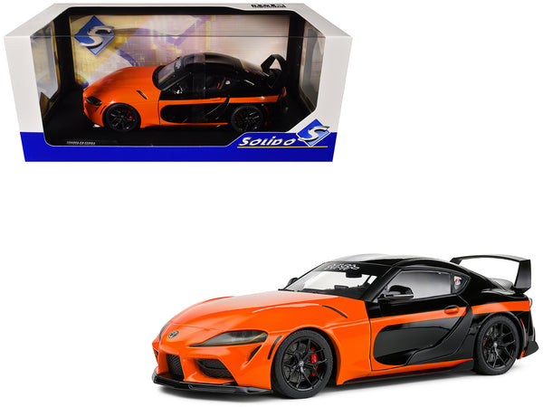 2024 Toyota GR Supra "StreetFighter" Orange and Black 1/18 Diecast Model Car by Solido