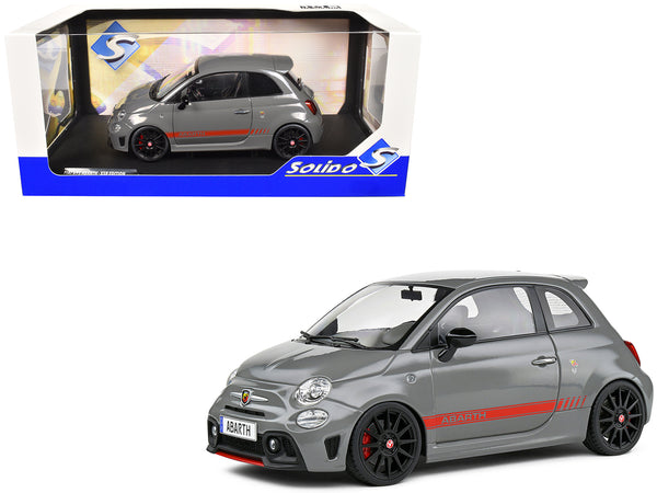 2022 Fiat 695 Abarth XSR Yamaha Record Gray with Red Stripes 1/18 Diecast Model Car by Solido