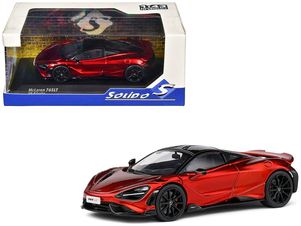 2020 McLaren 765 LT Volcano Red Metallic with Black Top 1/43 Diecast Model Car by Solido