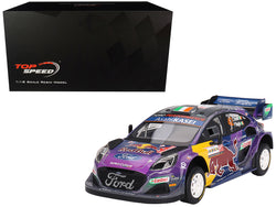 Ford Puma Rally1 #42 Craig Breen - Paul Nagle "M-Sport Ford WRT" 2nd Place "Rally Italia Sardegna" (2022) 1/18 Model Car by Top Speed